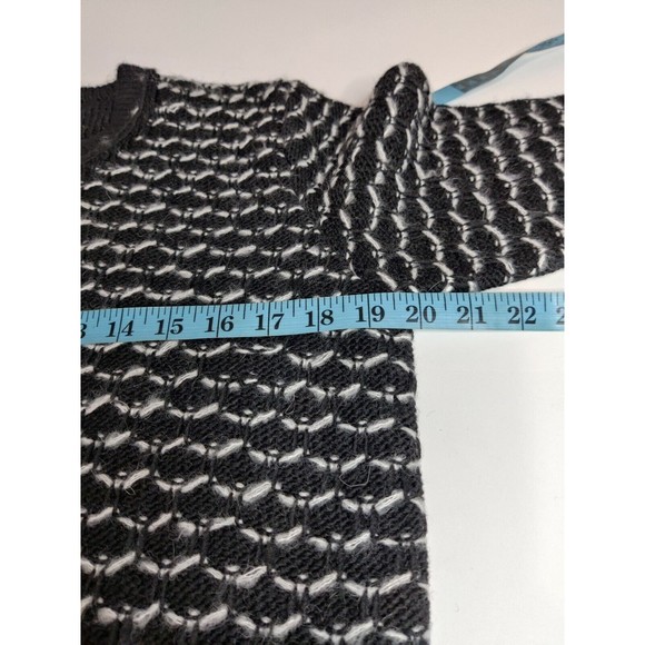 Nara Maglie Italy Alpaca Wool Blend Cardigan Black/White Womens Size M/L - Picture 9 of 11